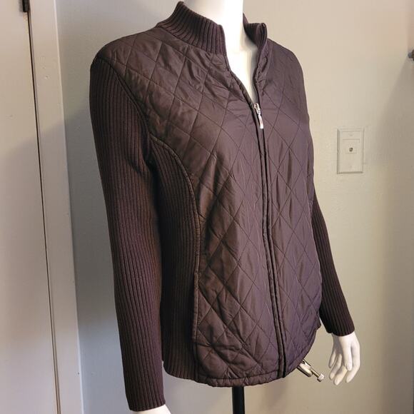 Croft & Barrow Chocolate Brown Coatigan Jacket Womens Medium Neutral Cozycore - Picture 9 of 12